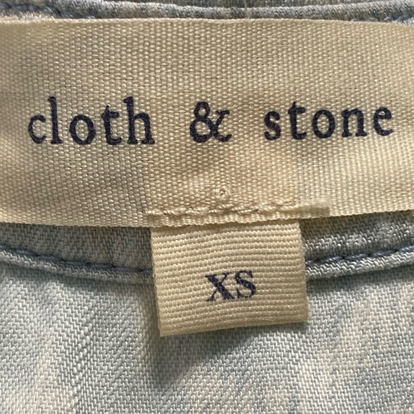 Anthropologie Cloth and Stone IKat Denim Chambray Sleeveless Top - Picture 3 of 10